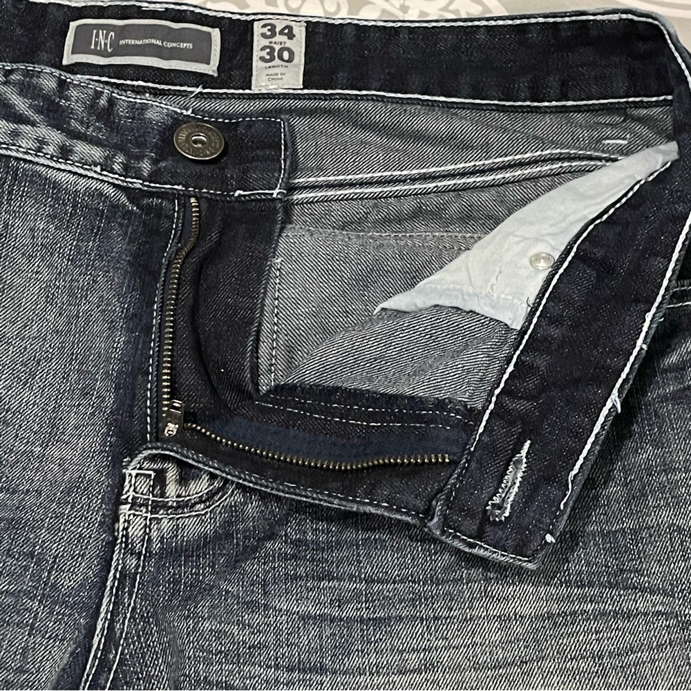 Inc International Concepts Jeans Mens 34x30 Barcelona Relaxed Fit Dark Gray - Picture 6 of 15